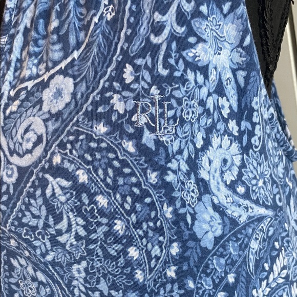 Lauren Ralph Lauren Blue Paisley Maxi Nightgown Size Medium - Picture 3 of 8